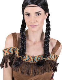 Kangaroo's Pocahontas Indian Girl Braided Costume Wig, Wednesday, Halloween…
