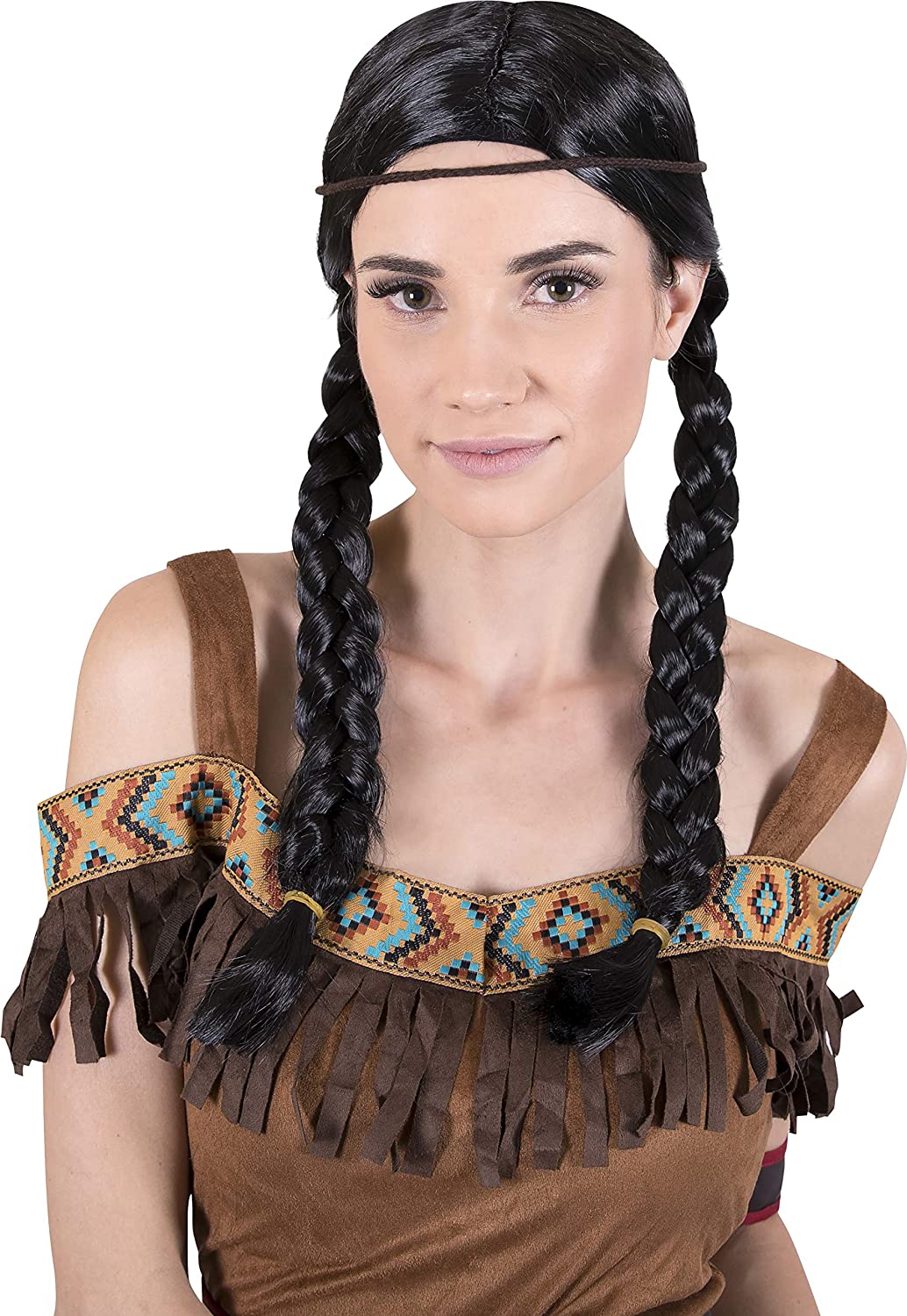 Kangaroo's Pocahontas Indian Girl Braided Costume Wig, Wednesday, Halloween…