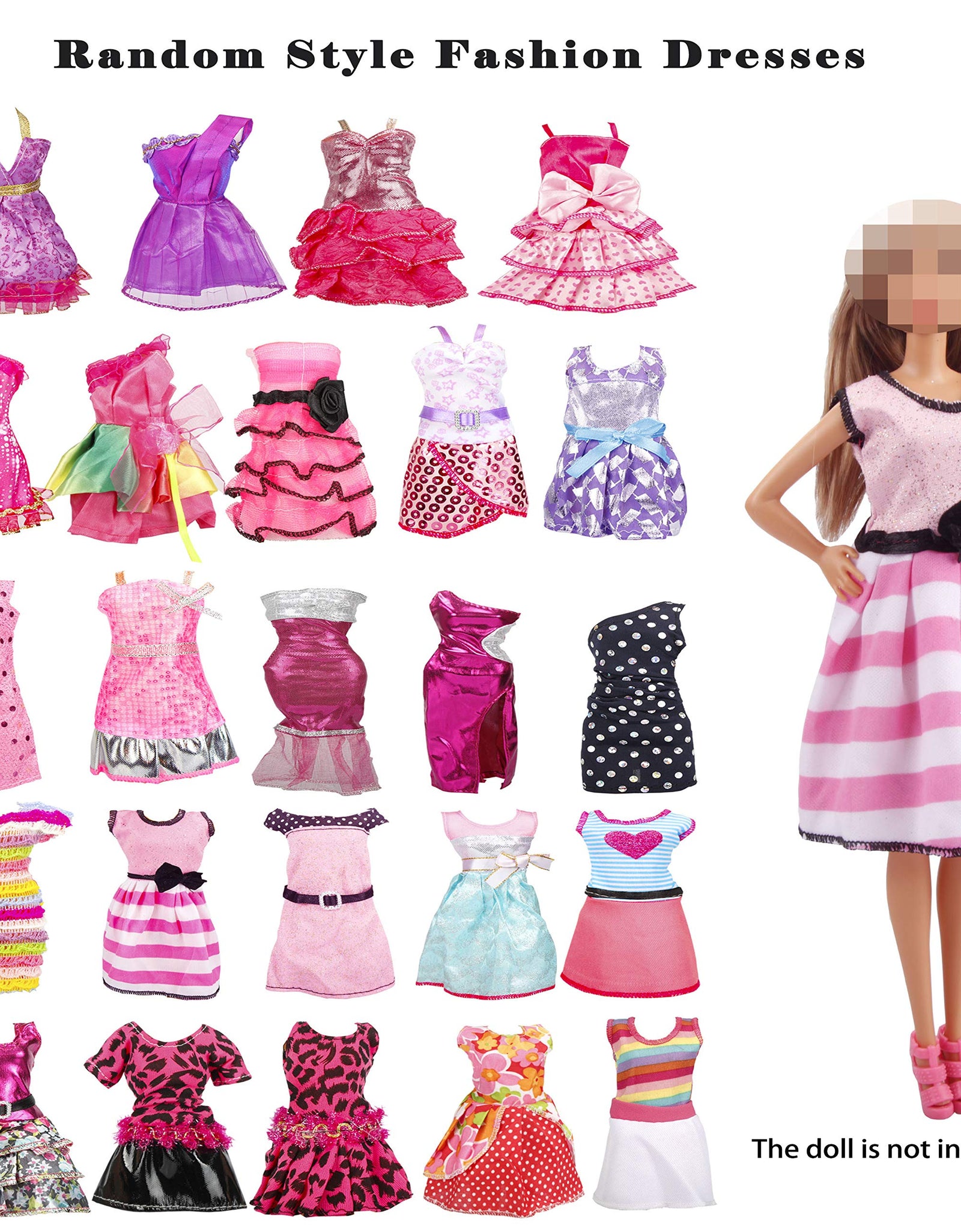 35 Pack Handmade Doll Clothes Including 5 Wedding Gown Dresses 5 Fashion Dresses 4 Braces Skirt 3 Tops and Pants 3 Bikini Swimsuits 15 Shoes and Bonus 10 Hangers for 11.5 Inch Dolls