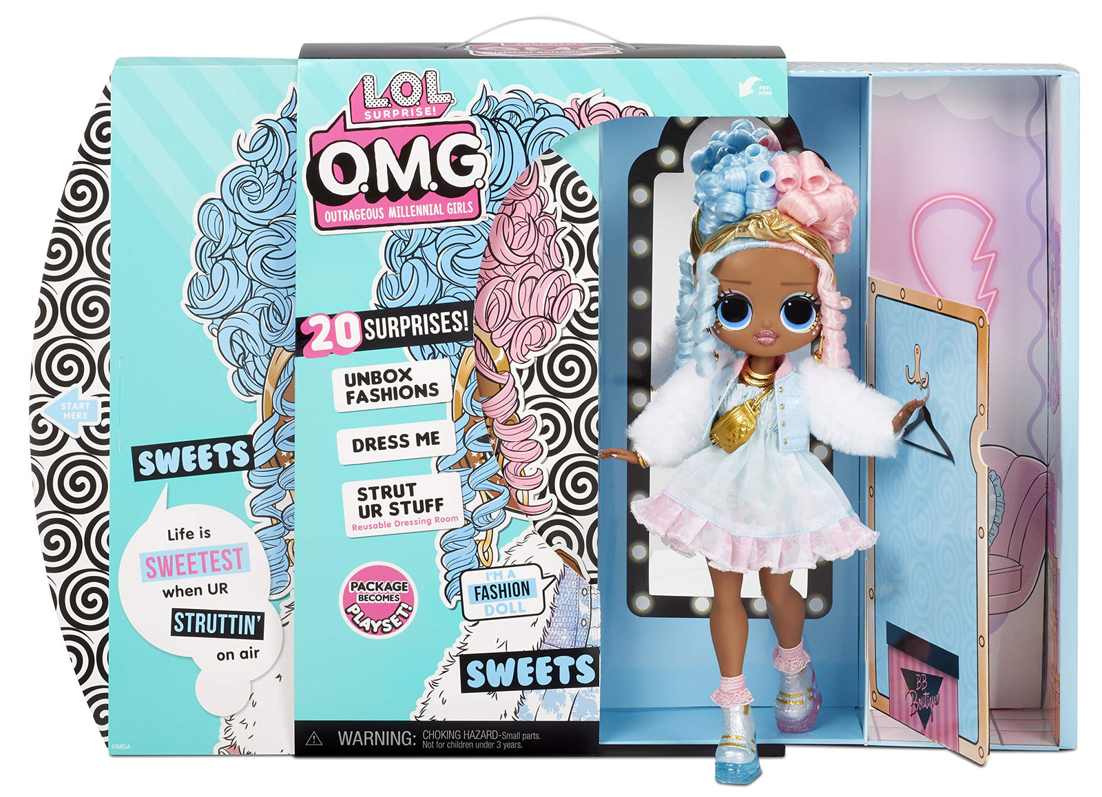 LOL Surprise OMG Sweets Fashion Doll - Dress Up Doll Set with 20 Surprises for Girls and Kids 4+