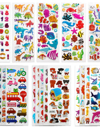 SAVITA 3D Stickers for Kids & Toddlers 500+ Puffy Stickers Variety Pack for Scrapbooking Bullet Journal Including Animal, Numbers, Fruits, Fish, Dinosaurs, Cars and More…
