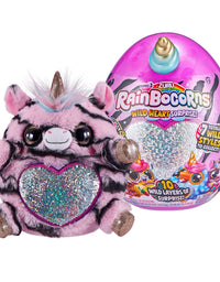 Rainbocorns Wild Heart Surprise Zebra - 11" Collectible Plush Stuffed Animal - 10 Layers of Surprises, Unicorn Slime Mix, Nail Decals, Sparkle Sequin Heart, Ages 3+ by ZURU
