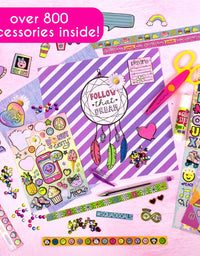 Just My Style Ultimate Scrapbook by Horizon Group USA,Personalize & Decorate Your DIY Scrapbook with Stickers,Sequins,Gemstones & More.40-Page Hardcover Scrapbook,Pen,Scissors & Glue Stick Included , Beige
