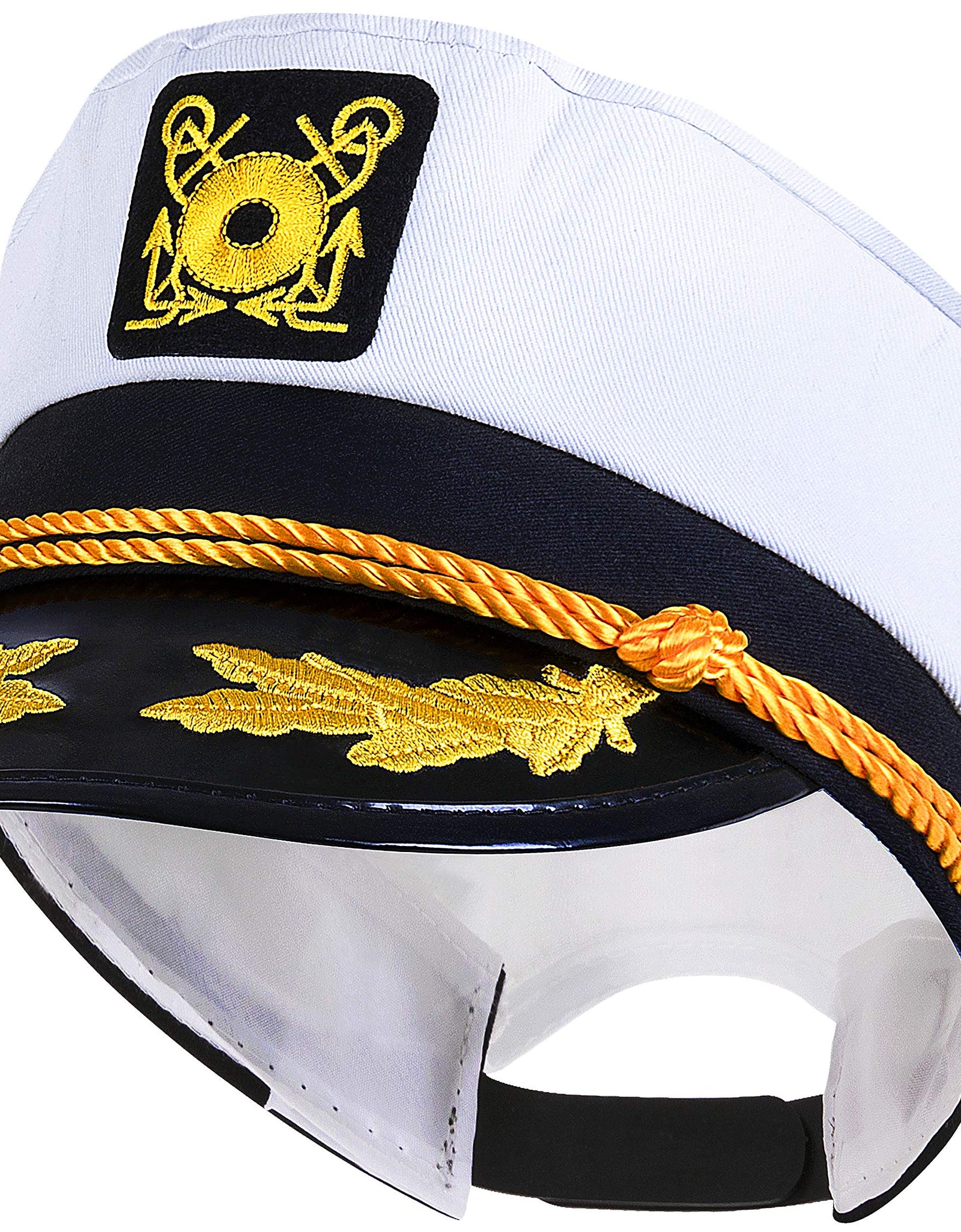 KANGAROO Adjustable Adult Captain's Yacht Cap, White