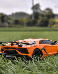BEZGAR Remote Control Car Licensed RC Series, 1:24 Scale Remote Control Lambor Aventador SVJ Electric Sport Racing Hobby Toy Car Model Vehicle for Boys,Girls,Teens and Adults Gift (Orange)
