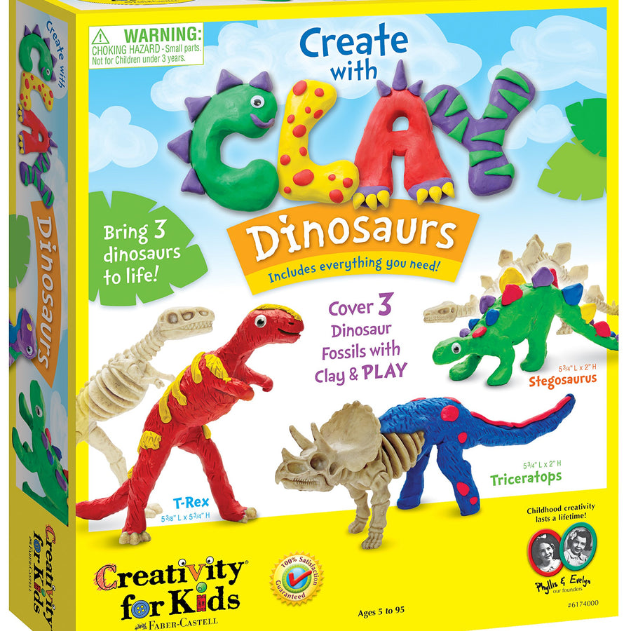 Creativity for Kids Create with Clay Dinosaurs - Build 3 Dinosaur Figures with Modeling Clay