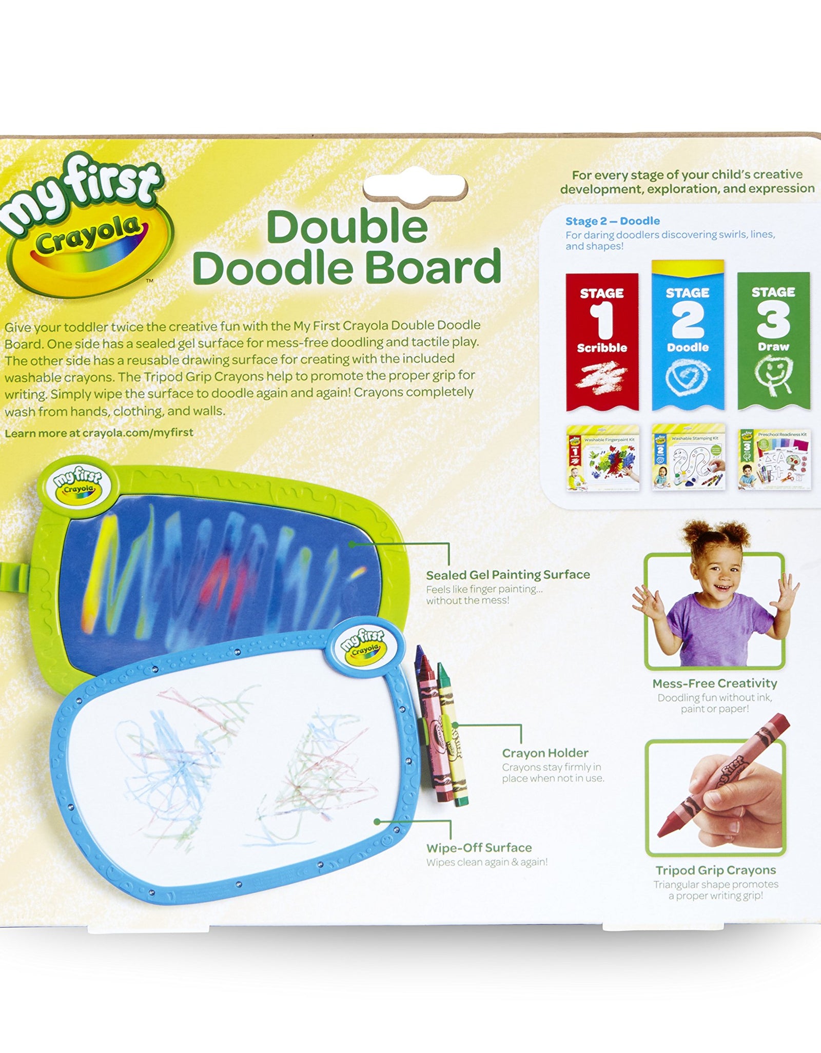 My First Crayola Double Doodle Board, Drawing Tablet, Toddler Toy, Gift