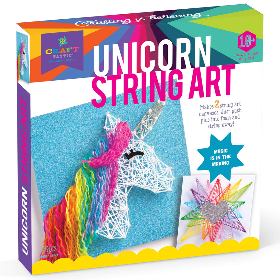 Craft-tastic DIY String Art – Award-Winning Craft Kit for Kids – Everything Included for 2 Fun Arts & Crafts Projects – Unicorn Series