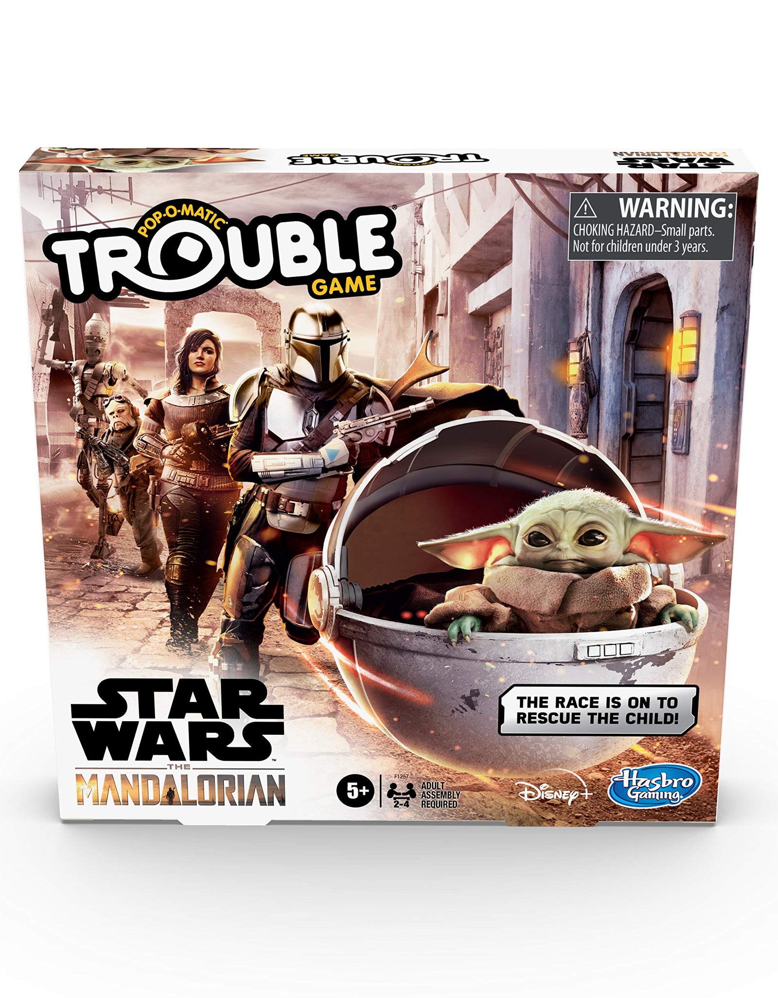 Hasbro Gaming Trouble: Star Wars The Mandalorian Edition Board Game for Kids Ages 5 and Up