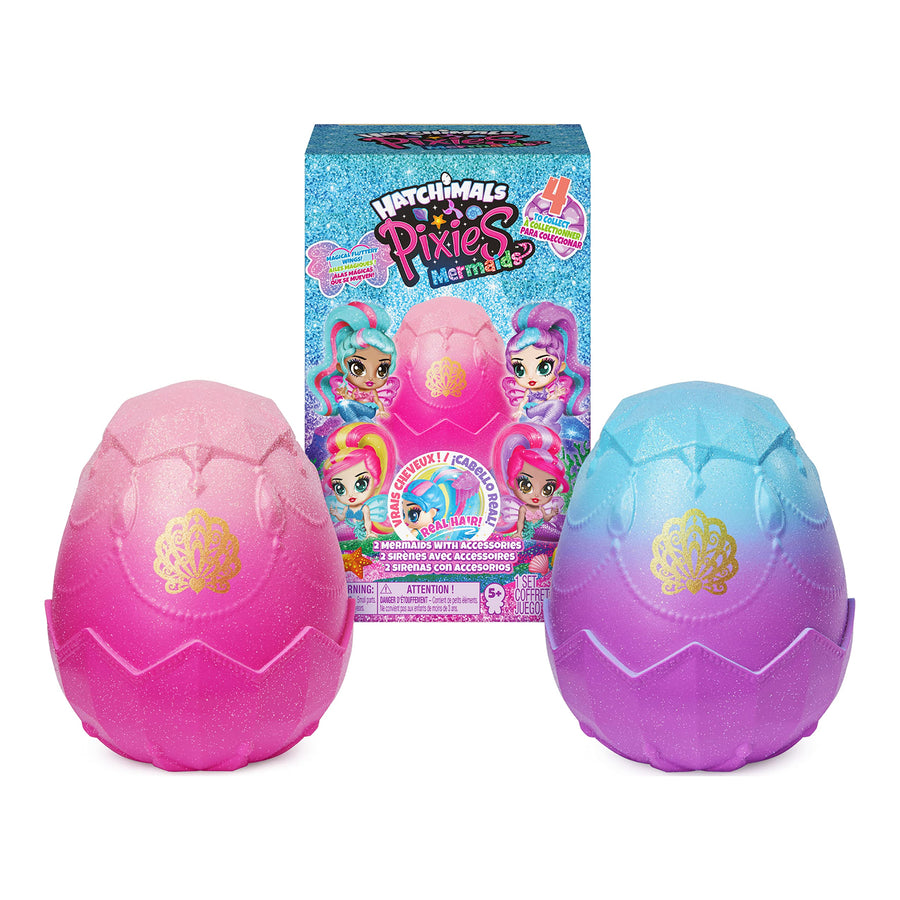 Hatchimals Pixies, Mermaids 2-Pack Collectible Dolls & Accessories (Styles May Vary), Girl Toys for Ages 5 and up