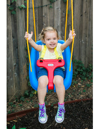 Little Tikes 2-in-1 Snug 'n Secure Blue Swing With Adjustable Strap, Indoor and Outdoor Playing Time, Perfect For Baby and Toddler Swing-Set | Boys and Girls 9 Months - 4 Years of Age
