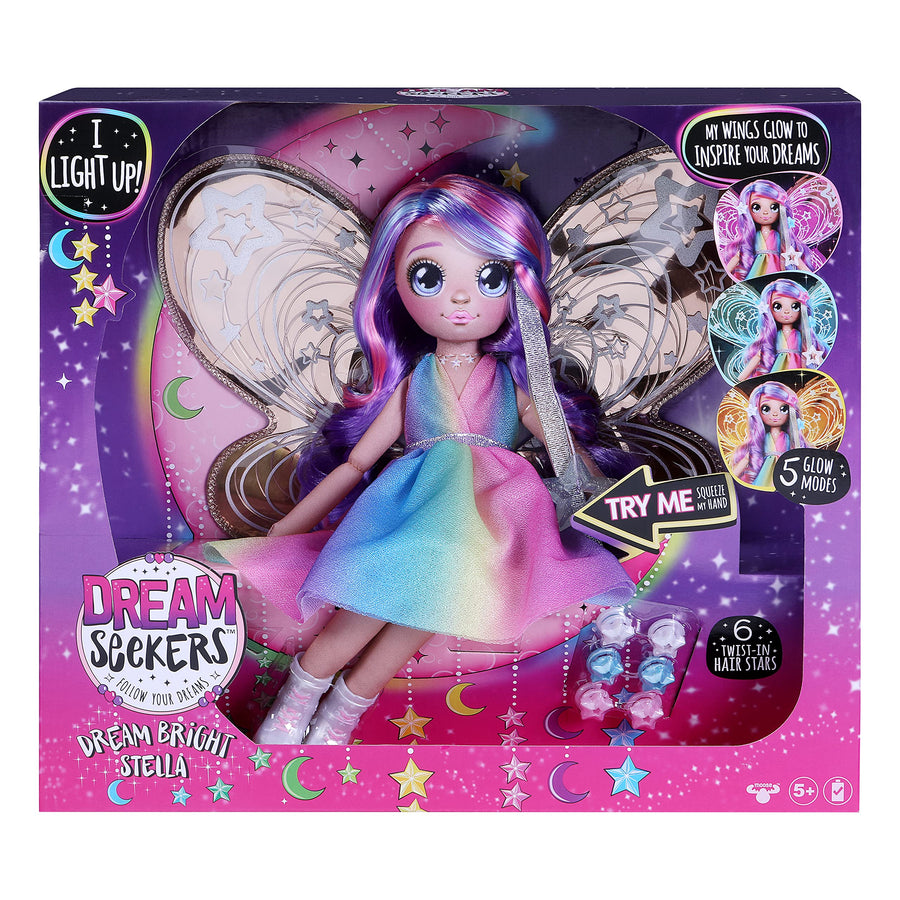 Dream Seekers Light Up Doll Pack – 1pc Toy | Magical Light Up Fairy Fashion Doll Stella, Multicolor (13827)