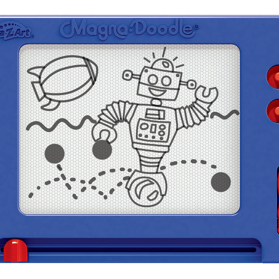 Cra-Z-Art Retro Magna Doodle Magnetic Drawing Board for kids 3 and up, Blue/White