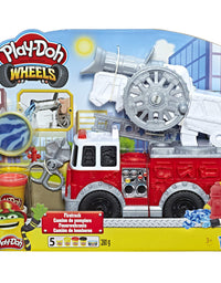 Play-Doh Wheels Firetruck Toy with 5 Non-Toxic Colors Including Play-Doh Water Compound
