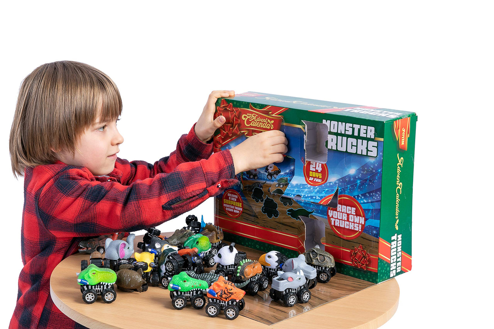 JOYIN 2021 Advent Calendar Kids Christmas 24 Days Countdown Calendar Toys for Kids with Monster Truck Toys Set