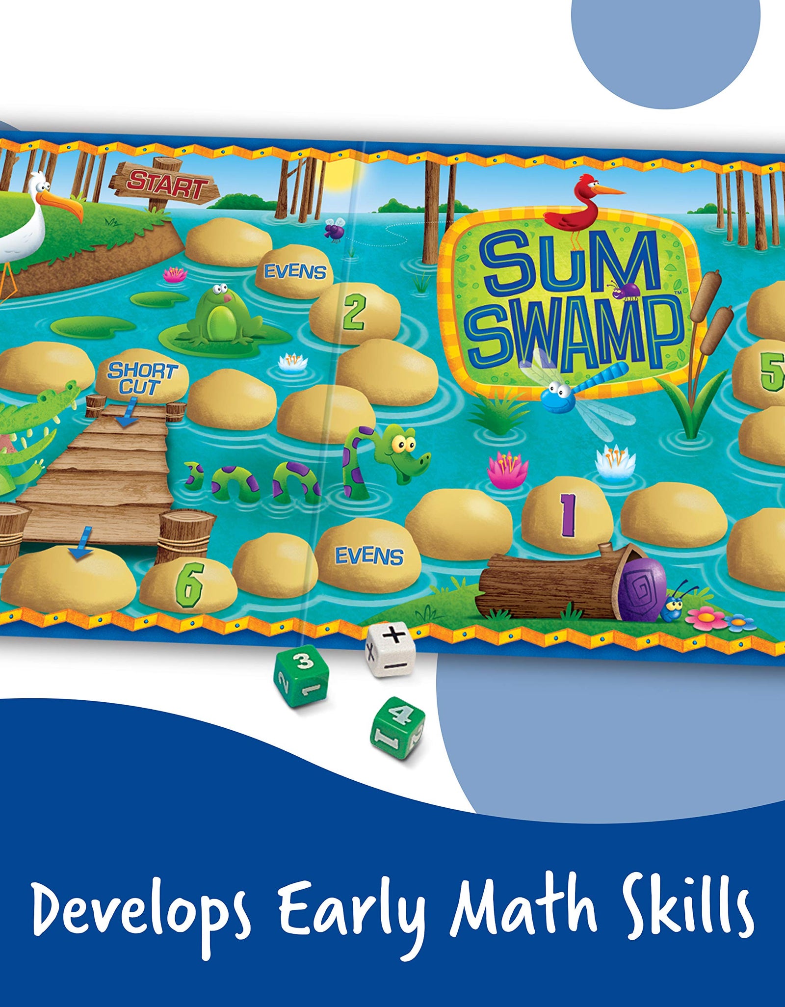 Learning Resources Sum Swamp Game, Homeschool, Addition & Subtraction Game, Early Math Skills, Math Games for Kids, Educational Board Games, 8 Pieces, Ages 5+