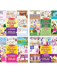 Melissa & Doug Reusable Sticker Pads Set: Fairies, Princess Castle, Play House, Dress-Up - 680+ Stickers
