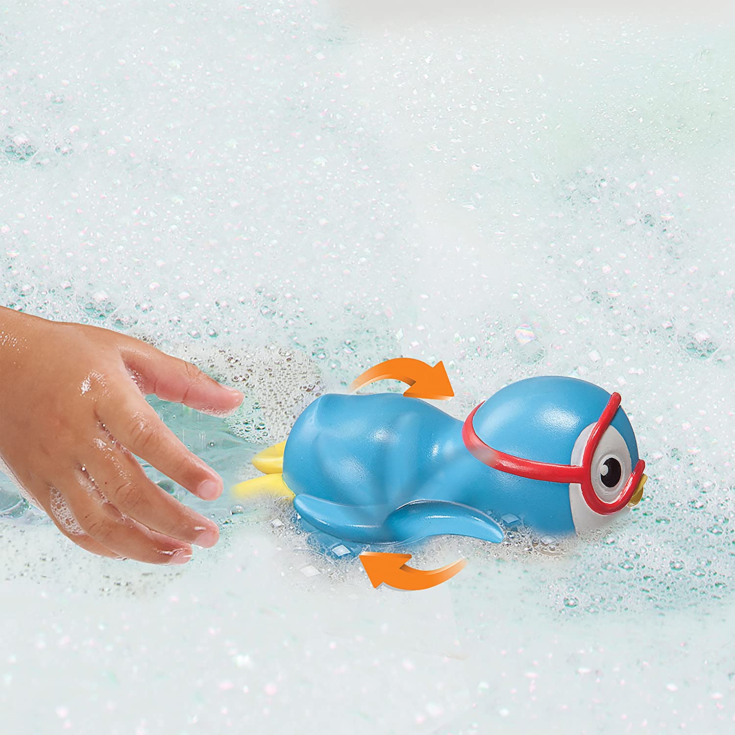 Munchkin Wind Up Swimming Penguin Bath Toy, Blue