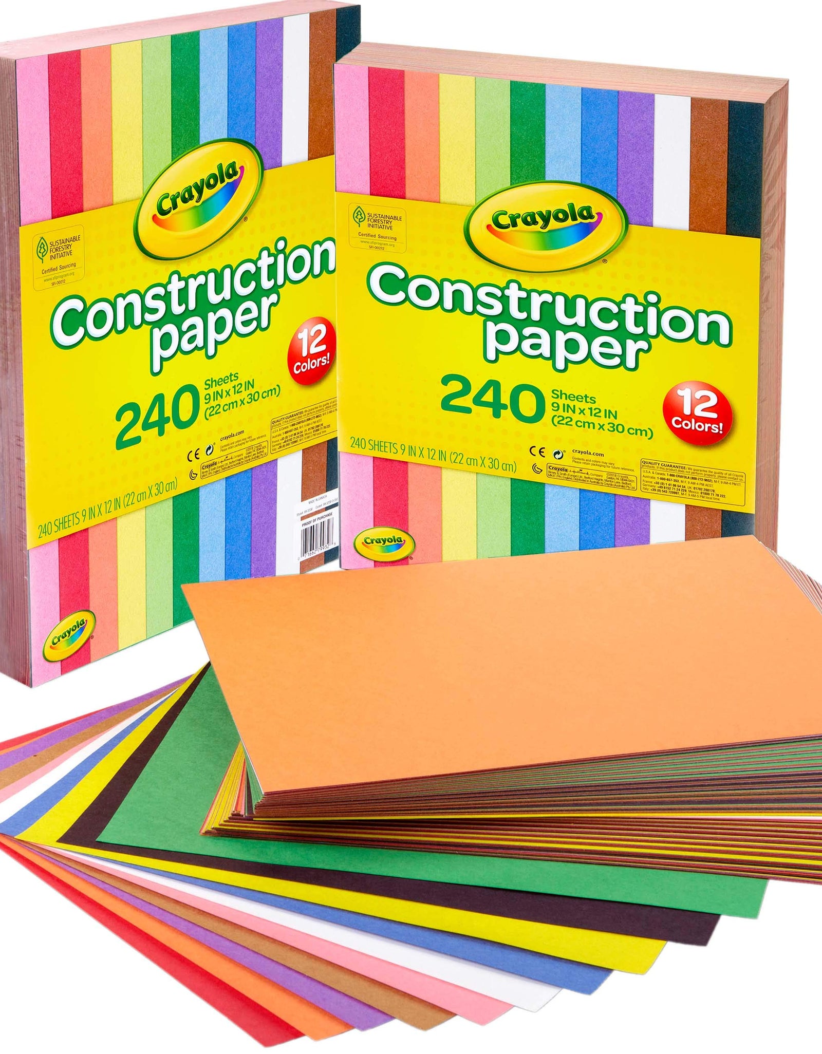 Crayola Construction Paper, 240 Count, 2-Pack (total 480 count)