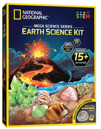 NATIONAL GEOGRAPHIC Earth Science Kit - Over 15 Science Experiments & STEM Activities for Kids, Crystal Growing, Erupting Volcanos, 2 Dig Kits & 10 Genuine Specimens, an AMAZON EXCLUSIVE Science Kit
