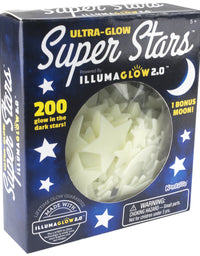 Ultra Glow in the Dark Stars; 200 Count w/ Bonus Moon
