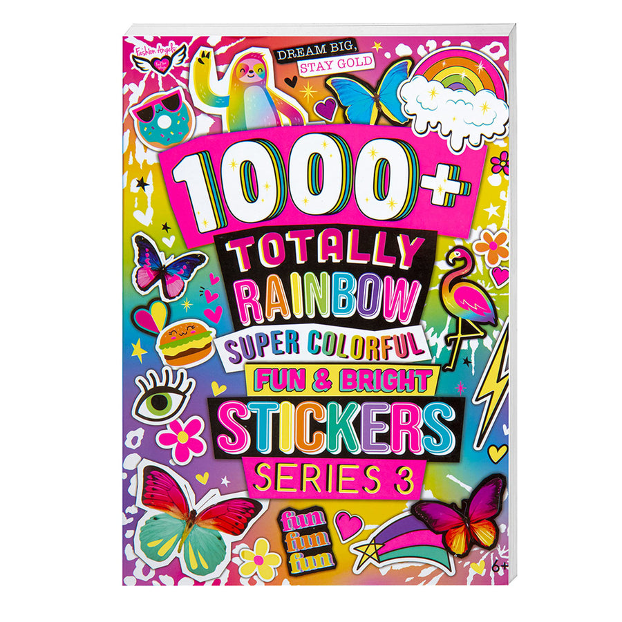 Fashion Angels 1000+ Totally Rainbow Colorful Stickers for Kids - Fun Craft Stickers for Scrapbooks, Planners, Gifts and Rewards, 40-Page Sticker Book for Kids Ages 6+ and Up