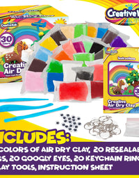 Creative Kids Air Dry Clay Modeling Crafts Kit For Children - Super Light Nontoxic - 30 Vibrant Colors & 3 Clay Tools - STEM Educational DIY Molding Set - Easy Instructions – Gift For Boys & Girls 4 +
