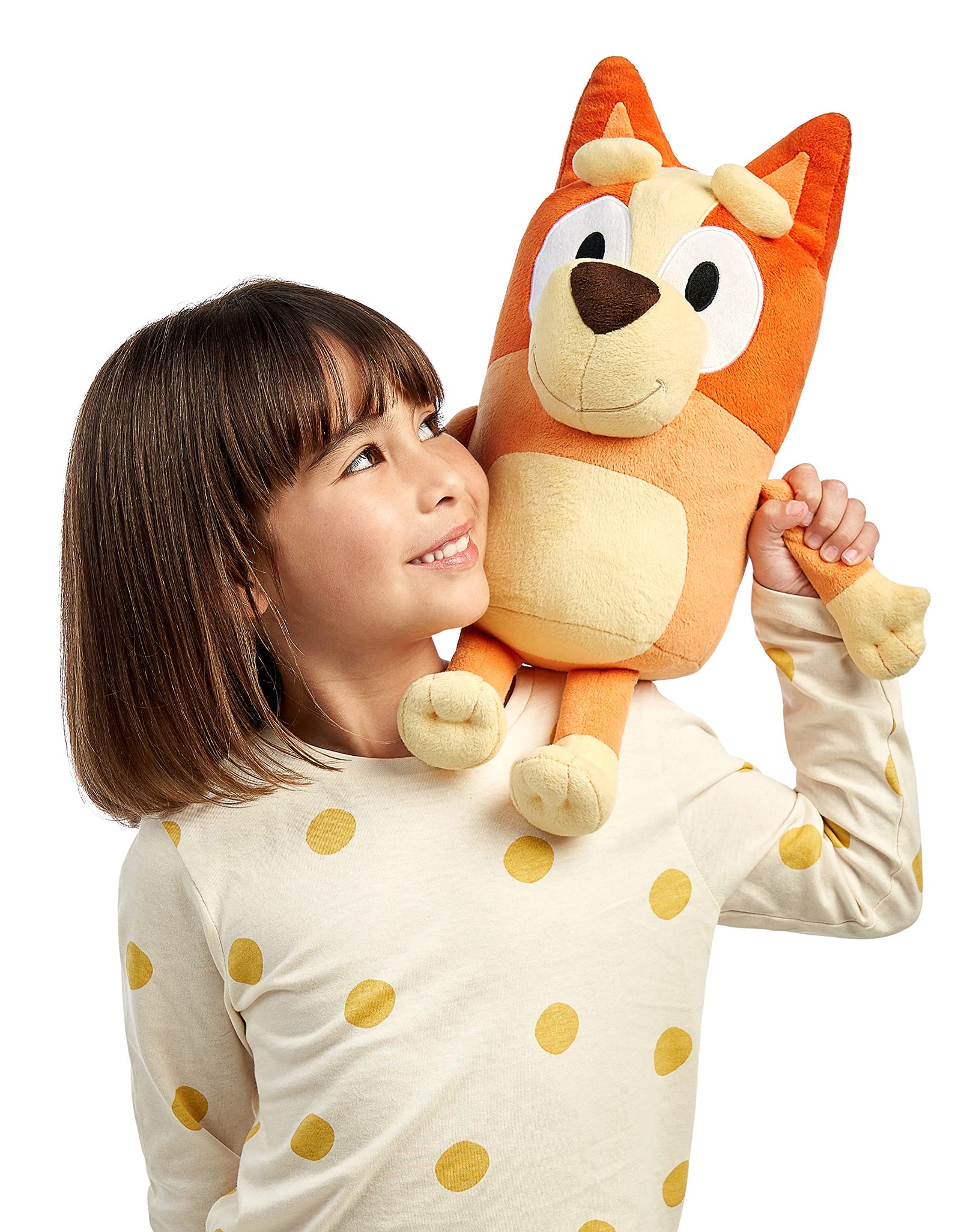 Bluey - Bingo 16" Stuffed Animal - Playtime & Naptime Companion | Jumbo Size, Soft Deluxe Materials - Huggable Cuddles Best Friend