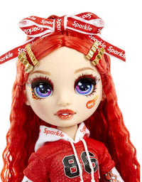 Rainbow High Cheer Ruby Anderson – Red Cheerleader Fashion Doll with 2 Pom Poms and Doll Accessories, Great Gift for Kids 6-12 Years Old
