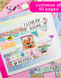 Just My Style Ultimate Scrapbook by Horizon Group USA,Personalize & Decorate Your DIY Scrapbook with Stickers,Sequins,Gemstones & More.40-Page Hardcover Scrapbook,Pen,Scissors & Glue Stick Included , Beige
