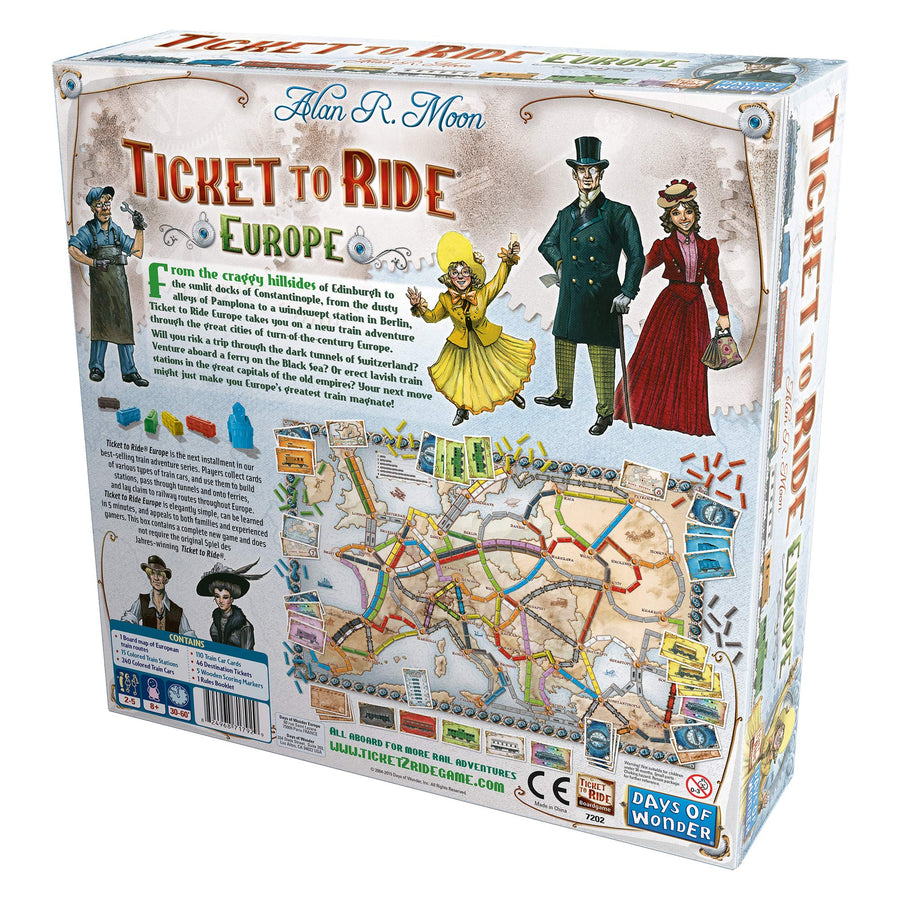 Ticket to Ride Europe Board Game | Family Board Game | Board Game for Adults and Family | Train Game | Ages 8+ | For 2 to 5 players | Average Playtime 30-60 minutes | Made by Days of Wonder