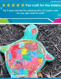 Creative Roots 92849 Paint Your Own Turtle Stepping Stone by Horizon Group Usa, 6 Paint Pots and Brush included, Assorted
