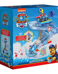 Paw Patrol, Adventure Bay Bath Playset with Light-up Chase Vehicle, Bath Toy for Kids Aged 3 and up
