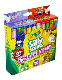 Crayola Silly Scents Sweet & Stinky Scented Markers, 20Count, Washable Markers, Gift for Kids, Age 3, 4, 5, 6
