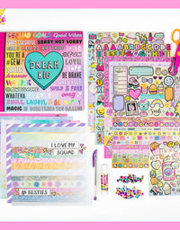 Just My Style Ultimate Scrapbook by Horizon Group USA,Personalize & Decorate Your DIY Scrapbook with Stickers,Sequins,Gemstones & More.40-Page Hardcover Scrapbook,Pen,Scissors & Glue Stick Included , Beige
