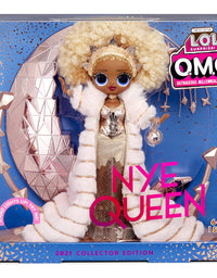 LOL Surprise Holiday OMG 2021 Collector NYE Queen Fashion Doll with Gold Fashions, Accessories, New Year's Celebration Outfit, Light Up Stand– Gift for Kids & Collectors, Toys for Girls Ages 4 5 6 7+

