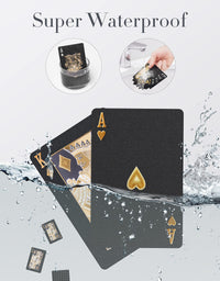 BIERDORF Diamond Waterproof Black Playing Cards, Poker Cards, HD, Deck of Cards (Black)
