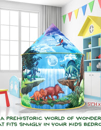 W&O Dinosaur Discovery Kids Tent with Roar Button, an Extraordinary Dinosaur Tent, Pop Up Tent for Kids, Dinosaur Toys for Kids Girls & Boys, Kids Play Tent, Outdoor and Indoor Tents for Kids
