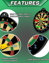 Magnetic Dart Board - 12pcs Magnetic Darts (Red Green Yellow) - Excellent Indoor Game and Party Games - Magnetic Dart Board Toys Gifts for 5 6 7 8 9 10 11 12 Year Old Boy Kids
