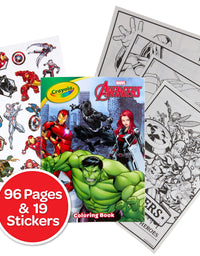 Crayola Avengers Coloring Book with Stickers, Gift for Kids, 96 Pages, Ages 3, 4, 5, 6
