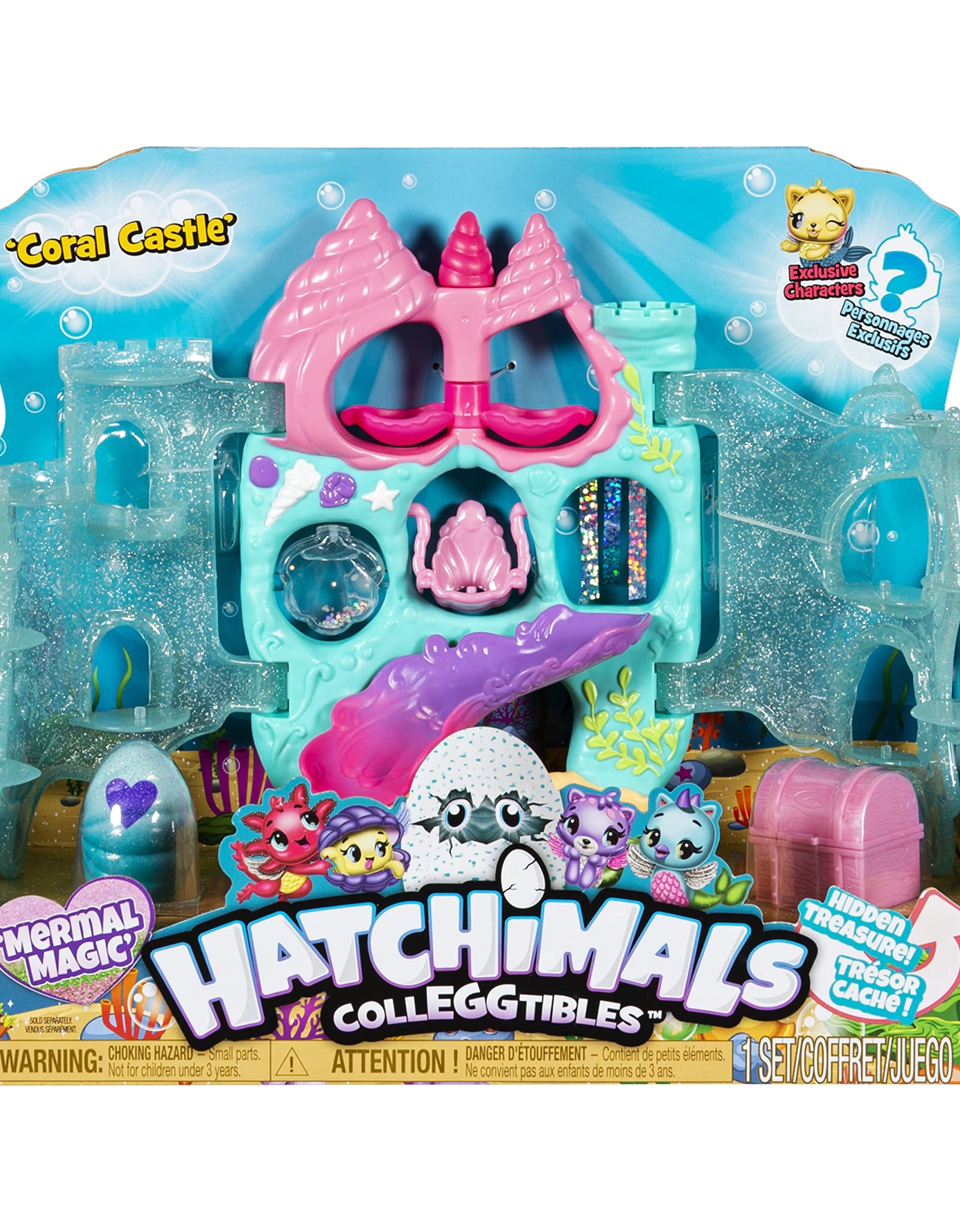 Hatchimals CollEGGtibles, Coral Castle Fold Open Playset with Exclusive Mermal Character (Amazon Exclusive Set), Girl Toys, Girls Gifts for Ages 5 and up