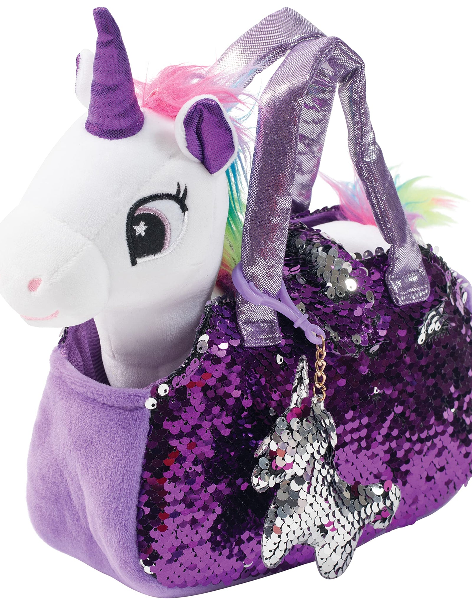 Little Jupiter Plush Pet Set with Purse - Unicorn Toys - Unicorn Stuffed Animal - Unicorn Gift for Girls - Kids Plushie (White Unicorn) Age 4 - 5 - 6 - 7 yrs