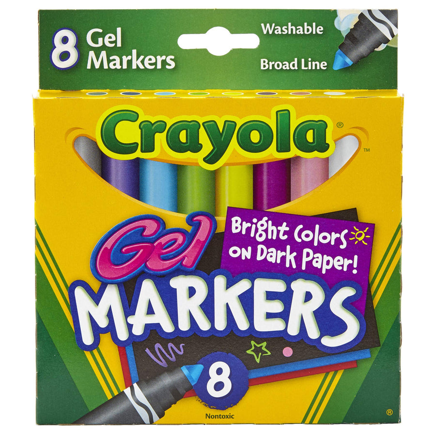 Crayola Washable Gel Markers, 8 Count, Multi Colored (58-8163)