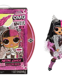 LOL Surprise OMG Remix Rock Metal Chick Fashion Doll with 15 Surprises Including Electric Guitar, Outfit, Shoes, Stand, Lyric Magazine & Record Player Playset- Gift Toys for Girls Boys Ages 4 5 6 7+
