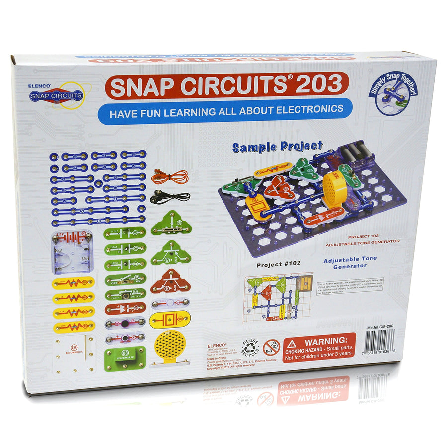 Snap Circuits 203 Electronics Exploration Kit | Over 200 STEM Projects | 4-Color Project Manual | 42 Snap Modules | Unlimited Fun