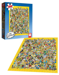 USAOPOLY The Simpsons Cast of Thousands 1000 Piece Jigsaw Puzzle | Officially Licensed Simpsons Merchandise | Collectible Puzzle Featuring Favorite Simpsons Characters from 20th Century Fox, Yellow
