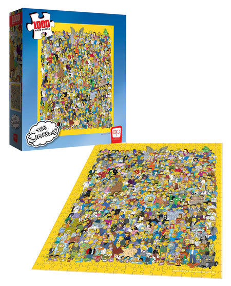 USAOPOLY The Simpsons Cast of Thousands 1000 Piece Jigsaw Puzzle | Officially Licensed Simpsons Merchandise | Collectible Puzzle Featuring Favorite Simpsons Characters from 20th Century Fox, Yellow