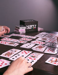 Nertz: The Fast Frenzied Fun Card Game - 12 Decks of Playing Cards in 12 Vibrant Colors, Bulk Set of Poker Wide-Size/Regular Index, Plastic-Coated Cards by Brybelly
