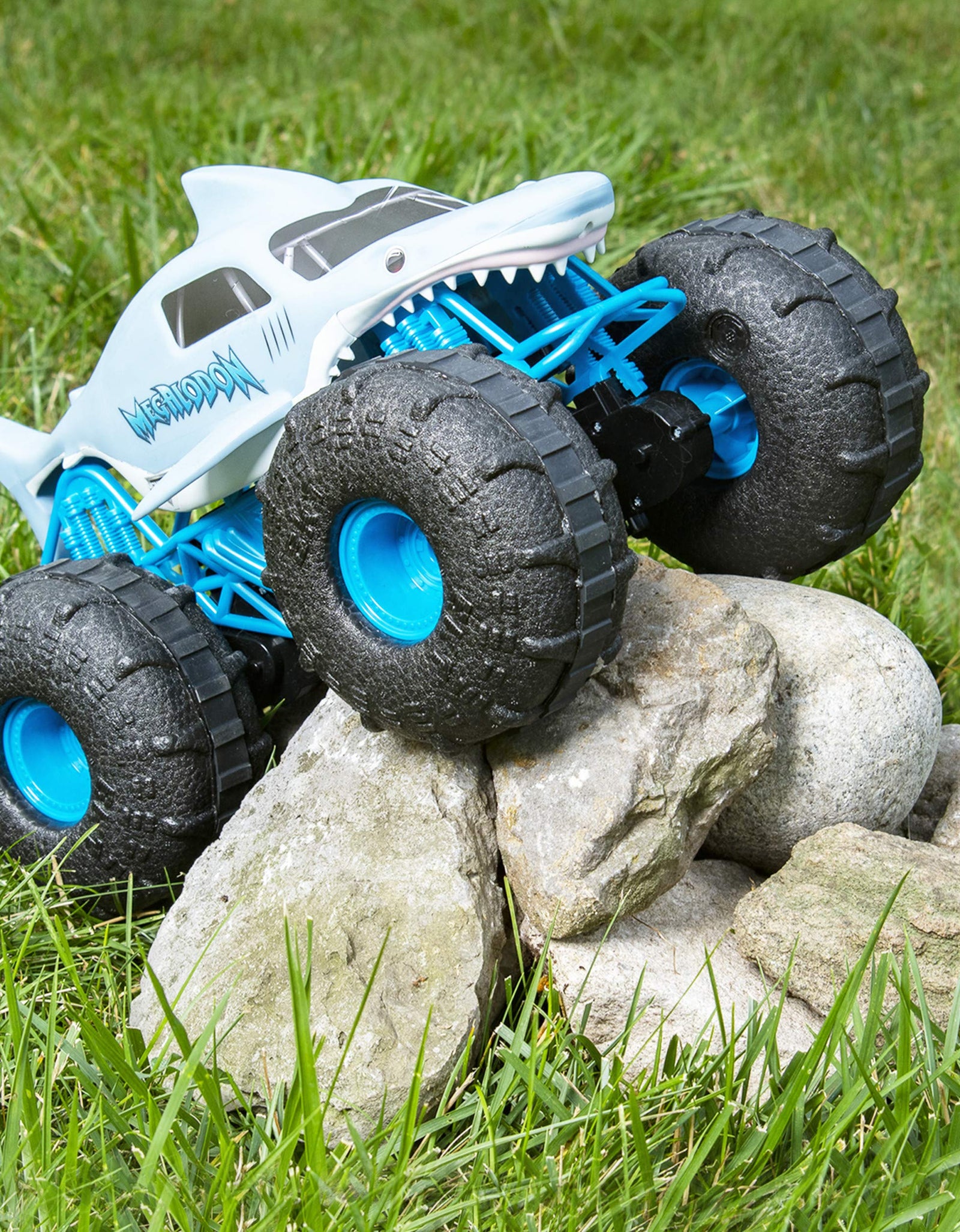 Monster Jam, Official Megalodon Storm All-Terrain Remote Control Monster Truck Toy Vehicle, 1:15 Scale