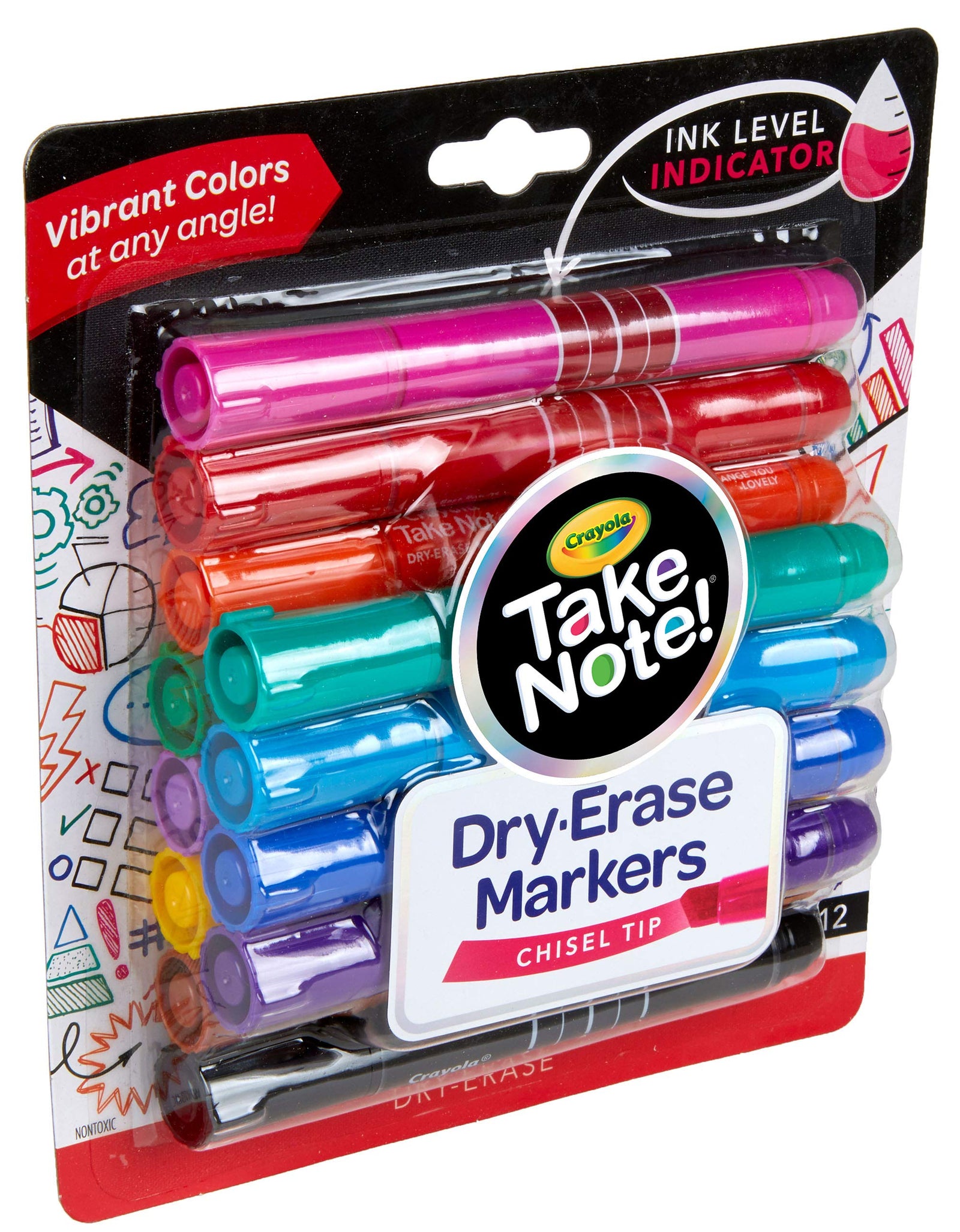 Crayola Low Odor Dry Erase Markers for Kids & Adults, Chisel Tip, Back To School Supplies, 12 Count